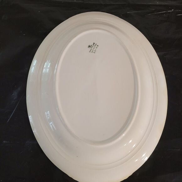 Homer Laughlin Nautilus Lady platter oval green/wht 11.625 in E51N8 - Picture 8 of 11